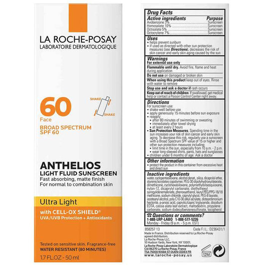 La Roche Posay Anthelios 60 Ultra Light Fluid Sunscreen